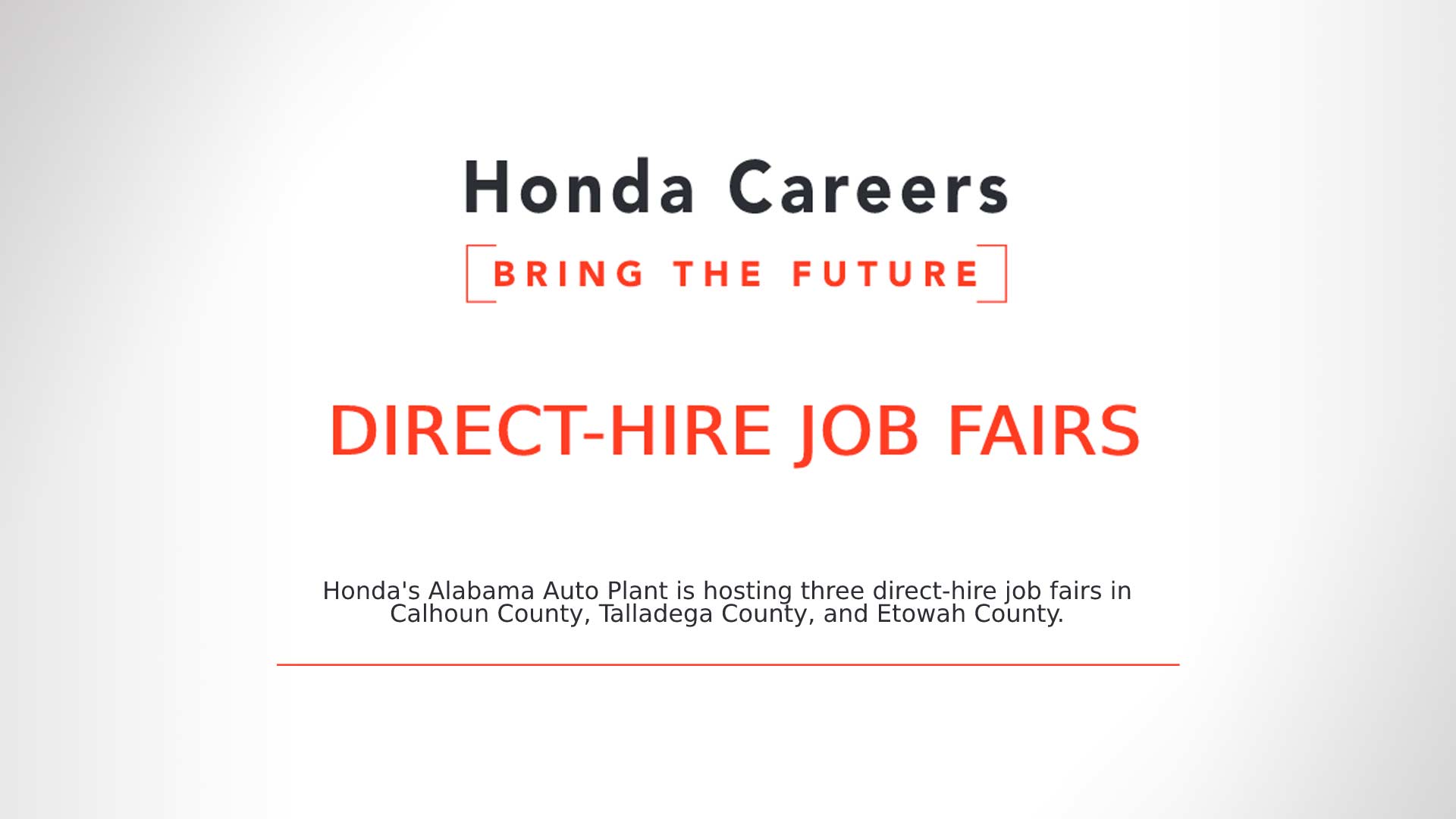 Honda Job Fair - promotional graphic