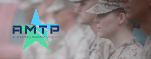 AIDT Military Transition Program logo and generic background with soldier.
